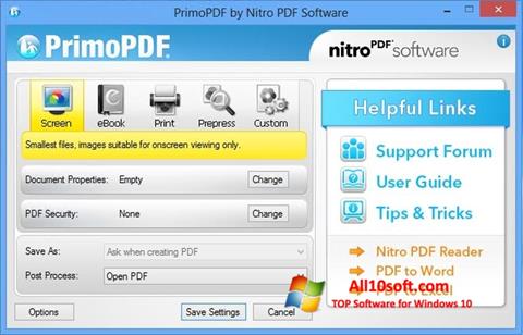 স্ক্রিনশট PrimoPDF Windows 10