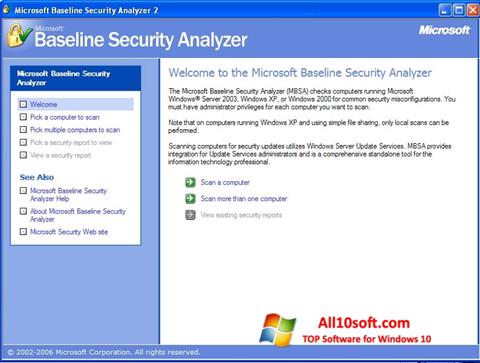 স্ক্রিনশট Microsoft Baseline Security Analyzer Windows 10