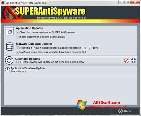 স্ক্রিনশট SUPERAntiSpyware Windows 10