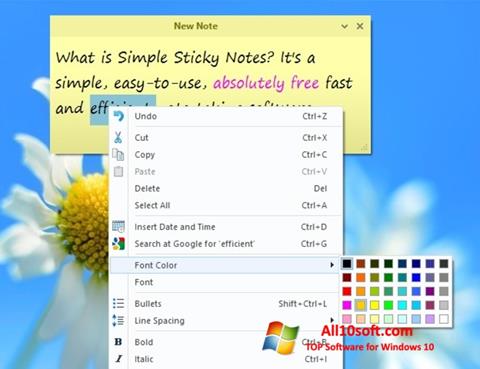 স্ক্রিনশট Simple Sticky Notes Windows 10