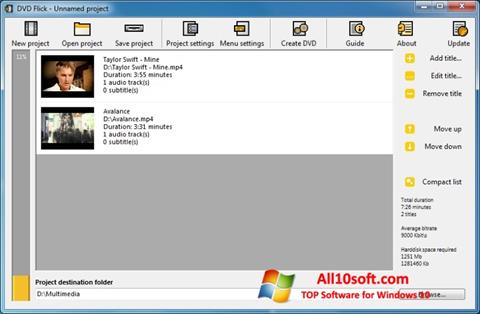 স্ক্রিনশট DVD Flick Windows 10