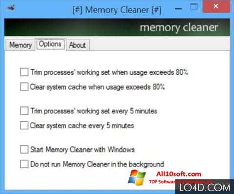 স্ক্রিনশট Memory Cleaner Windows 10