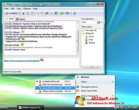 স্ক্রিনশট Vypress Chat Windows 10