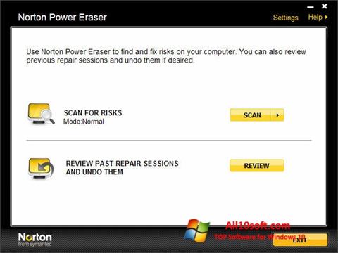 স্ক্রিনশট Norton Power Eraser Windows 10