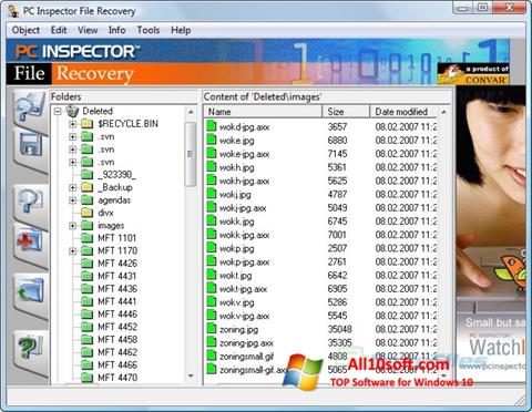 স্ক্রিনশট PC Inspector File Recovery Windows 10