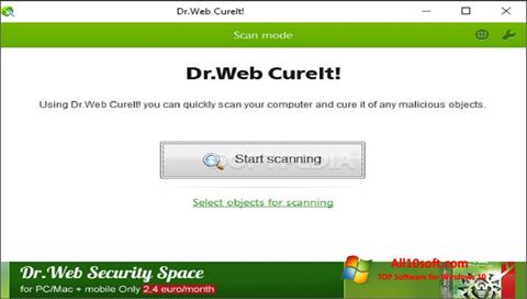 স্ক্রিনশট Dr.Web CureIt Windows 10