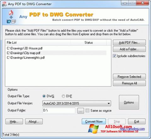 স্ক্রিনশট PDF to DWG Converter Windows 10