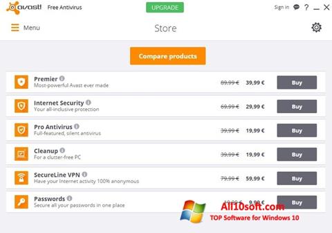 স্ক্রিনশট Avast Free Antivirus Windows 10