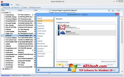 স্ক্রিনশট Gmail Notifier Windows 10