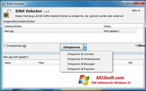 স্ক্রিনশট IObit Unlocker Windows 10