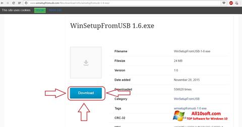 স্ক্রিনশট WinSetupFromUSB Windows 10