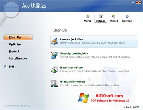স্ক্রিনশট Ace Utilities Windows 10