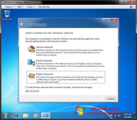 স্ক্রিনশট Windows Virtual PC Windows 10