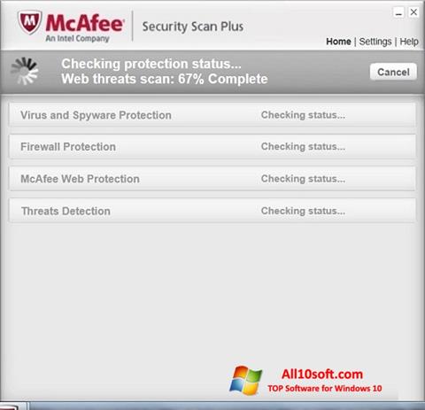 স্ক্রিনশট McAfee Security Scan Plus Windows 10
