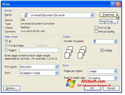 স্ক্রিনশট Universal Document Converter Windows 10
