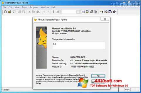 স্ক্রিনশট Microsoft Visual FoxPro Windows 10