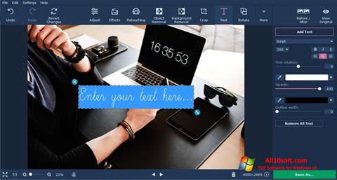স্ক্রিনশট Movavi Photo Editor Windows 10