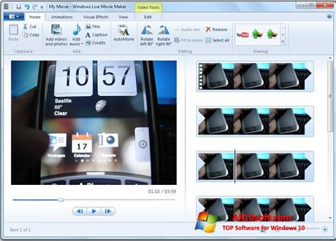 স্ক্রিনশট Windows Live Movie Maker Windows 10