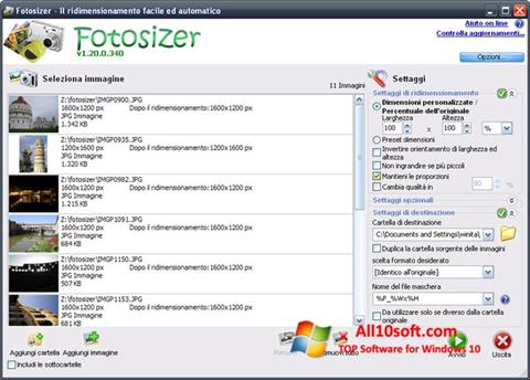 স্ক্রিনশট Fotosizer Windows 10