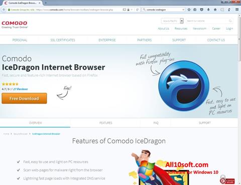 স্ক্রিনশট Comodo IceDragon Windows 10