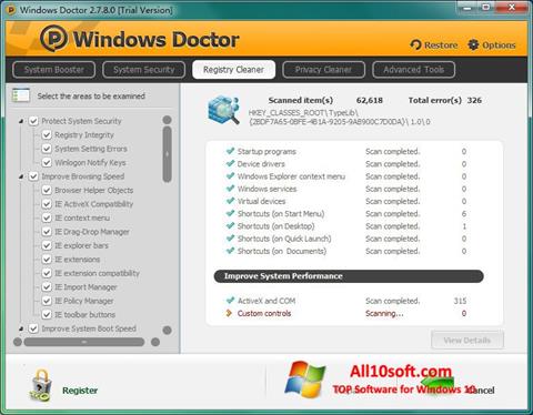 স্ক্রিনশট Windows Doctor Windows 10