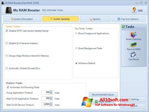 স্ক্রিনশট Mz RAM Booster Windows 10