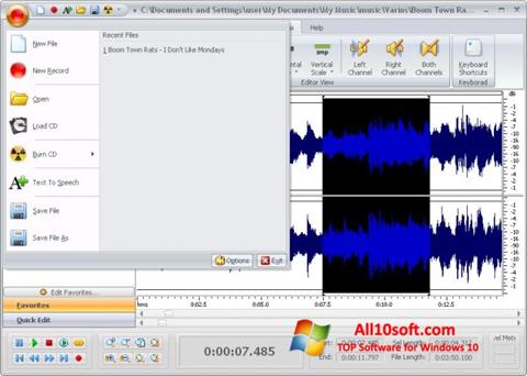 স্ক্রিনশট Free Audio Editor Windows 10