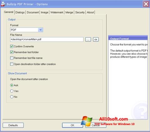 স্ক্রিনশট BullZip PDF Printer Windows 10