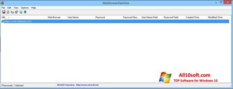 স্ক্রিনশট WebBrowserPassView Windows 10
