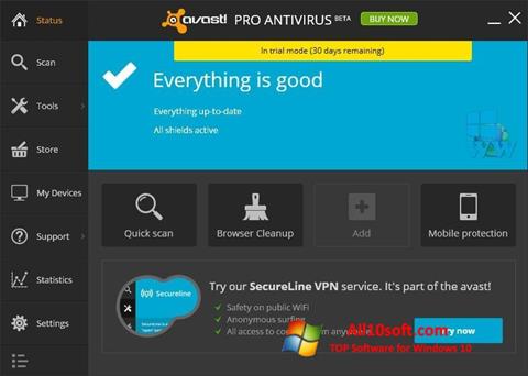 স্ক্রিনশট Avast! Pro Antivirus Windows 10