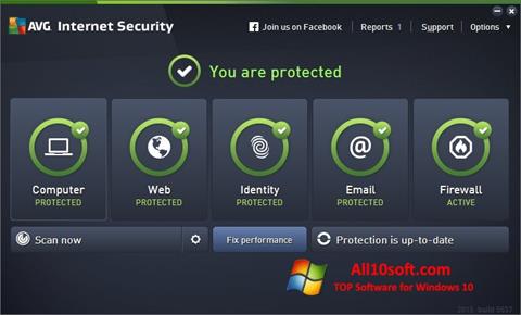 স্ক্রিনশট AVG Internet Security Windows 10